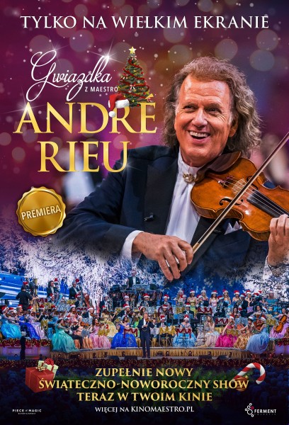 na plakacie posta� Andre rieu, w tle orkiestra