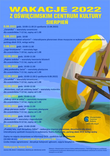 na kolorowym plakacie wymienione zaj�cia z datami