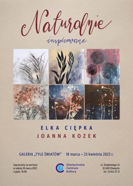 na plakacie kilka grafik z wystawy przedstawiaj�cych kwiaty