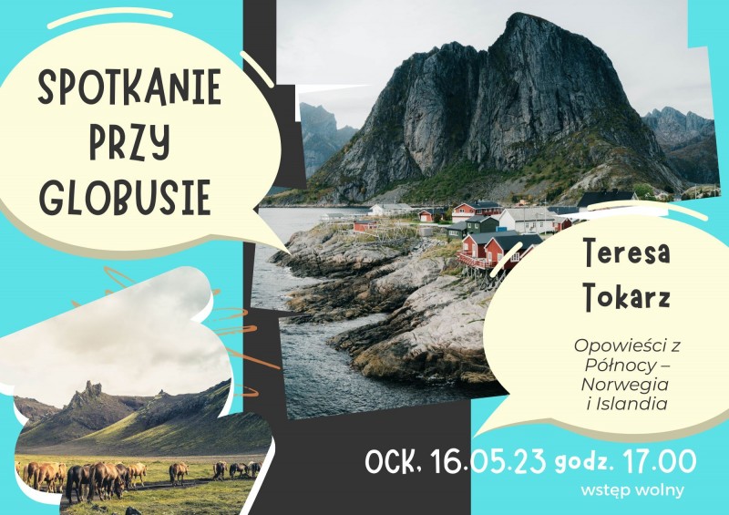 na plakacie collage zdj�� z wyprawy bohatera spotkania, tytu� i data